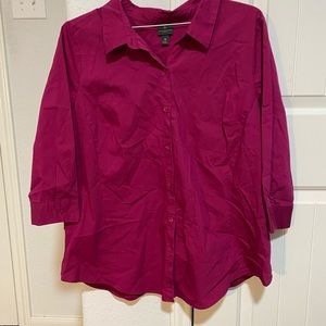FINAL SALE: Worthington Magenta Collared Blouse